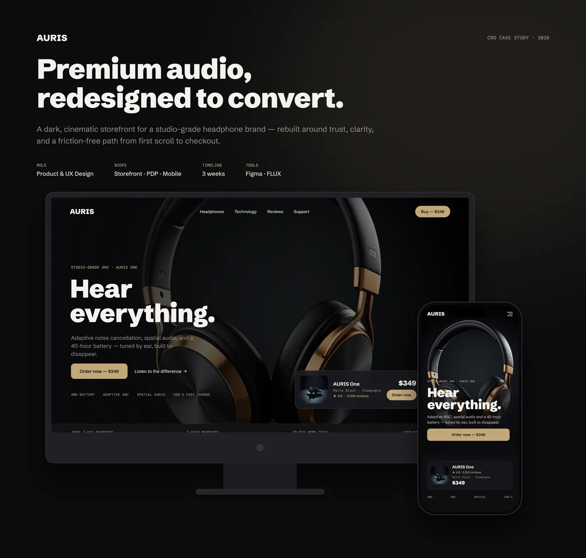 AURIS — Premium Audio Storefront — full case study