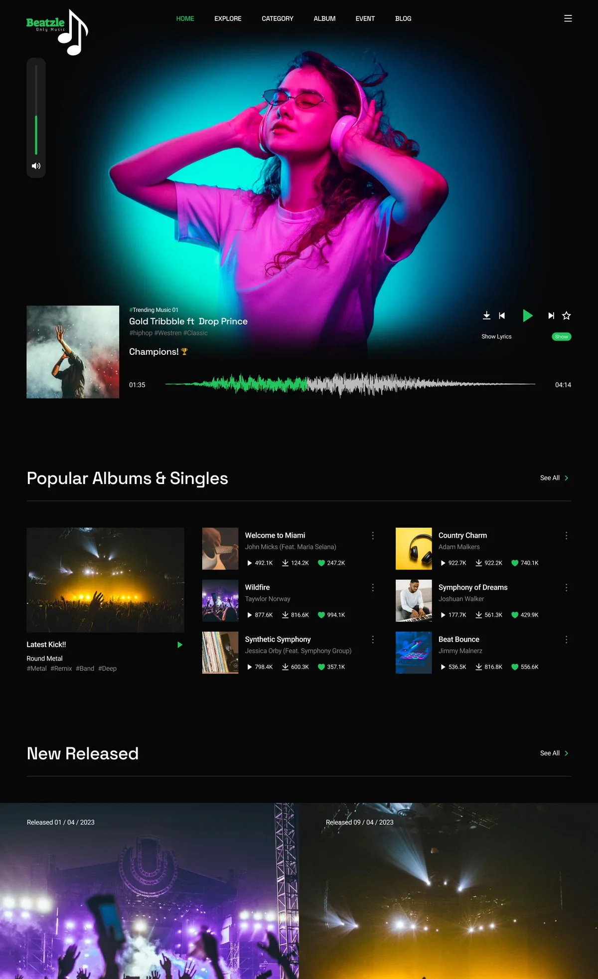 Beatzlz — Music Streaming Platform — full case study