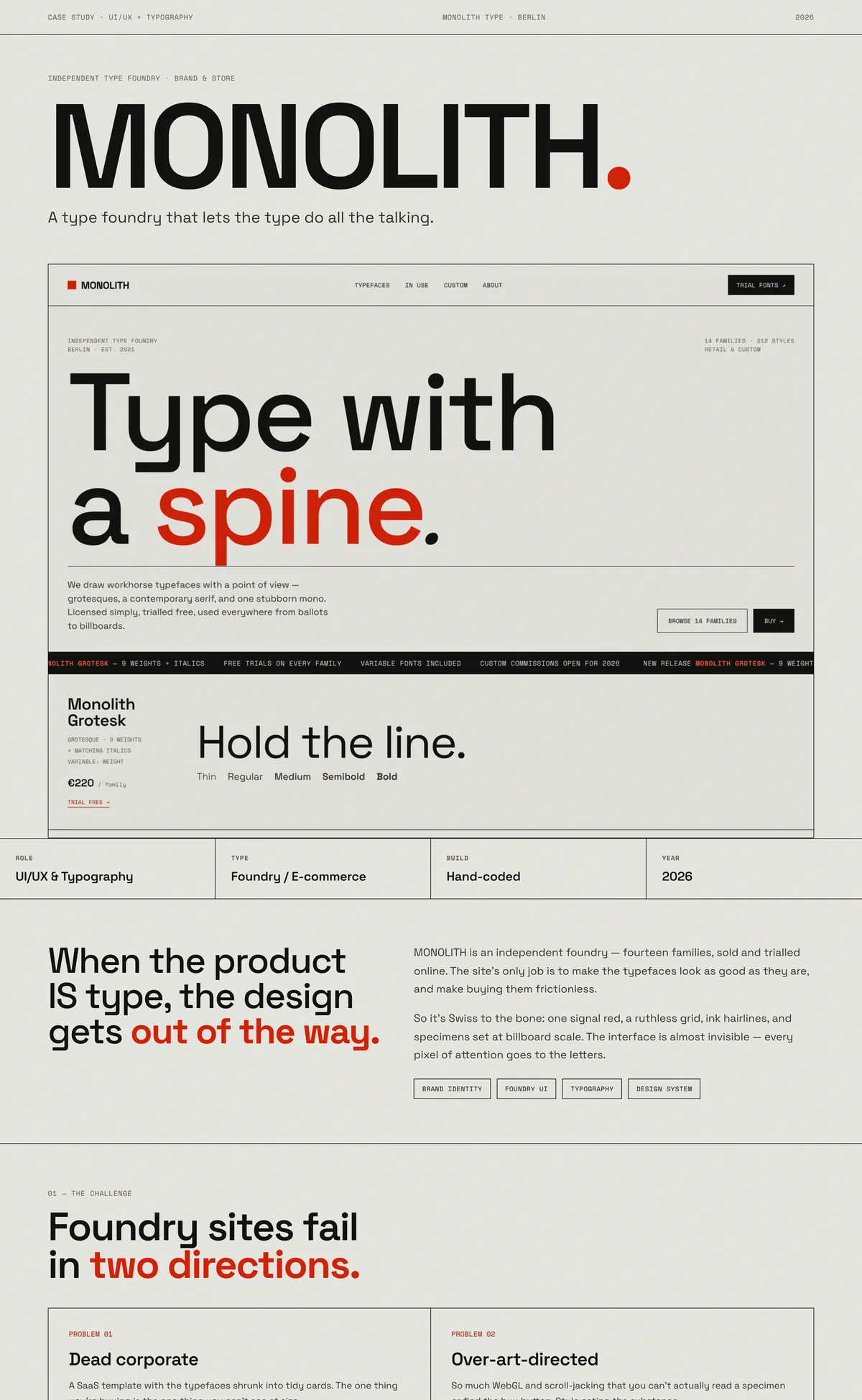 MONOLITH — Type Foundry — full case study
