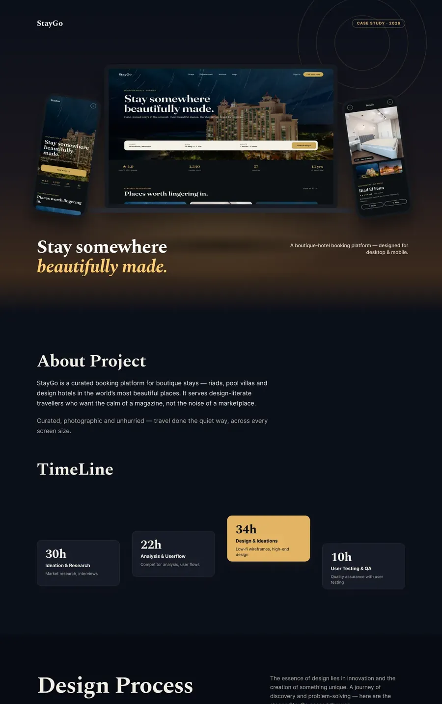 StayGo — Boutique Hotel Booking — full case study