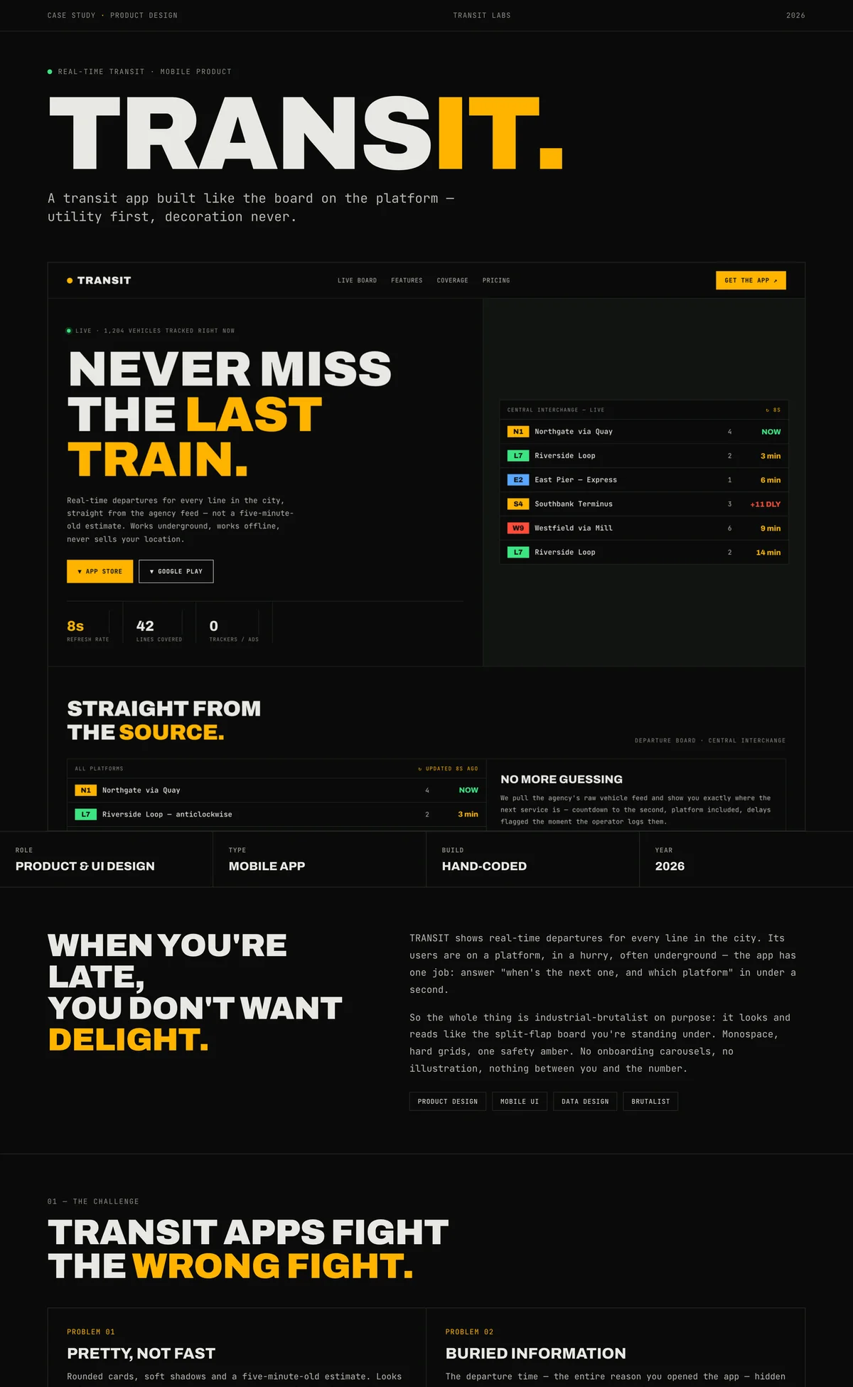 TRANSIT — Real-time Transit App — full case study