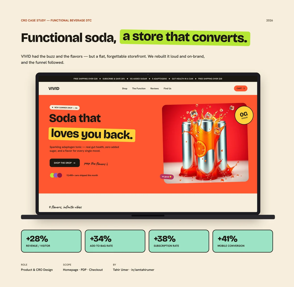 VIVID — Functional Soda, Sold — full case study